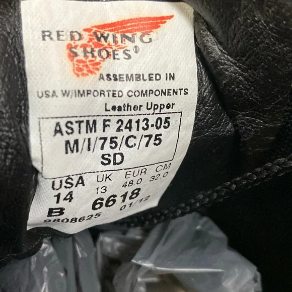 Red Wing 6618 Men Steel Toe Electro-Static Dissipative Oil Chemical Resist Sz 14